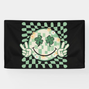 Lona Shamrock Smile Face Funny Día de San Patricio