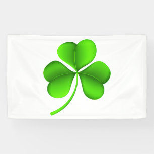 Lona Shamrock verde sobre blanco (h) bnrcn