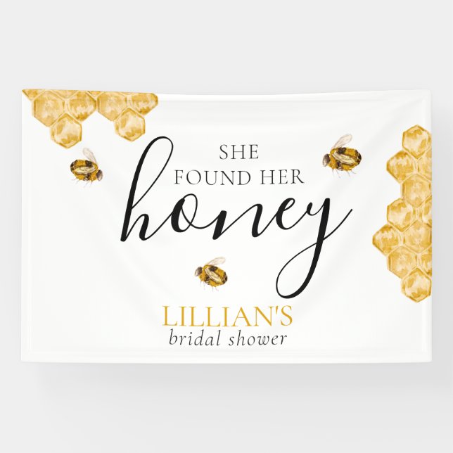 Lona She Founder Her Honey Bee Bridal Shower Banner (Horizontal)