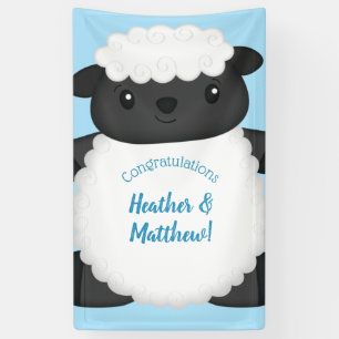 Lona Sheep Baby Shower Farm Blue Boy