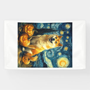 Lona Shiba Inu Perro Lindo Halloween Jack O Lantern Cal