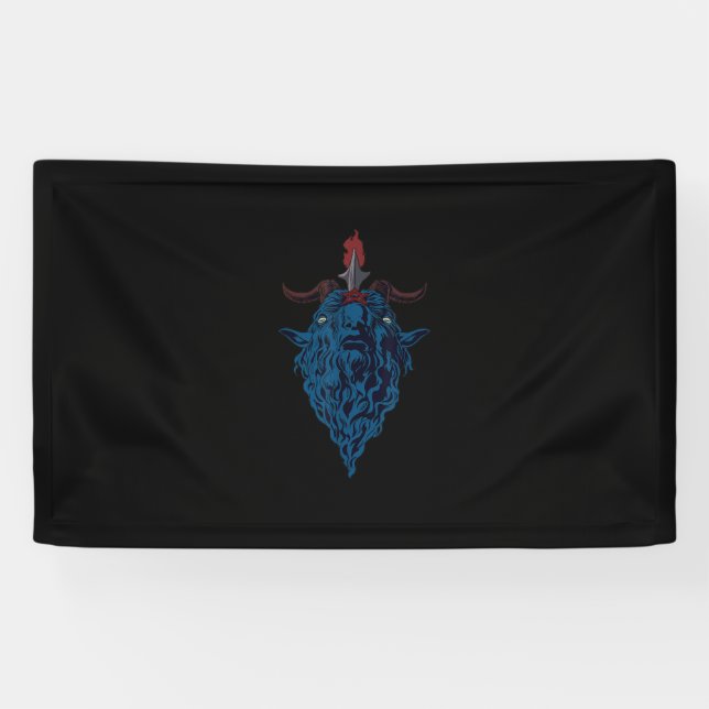 Lona Sigilia De Cabra De Baphomet Del Gótico Oscuro De  (Horizontal)