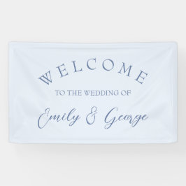 Lona signo de bienvenida azul claro boda