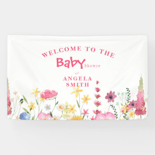 Lona Signo de bienvenida de Baby Shower colorido de Wil