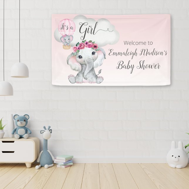 Lona Signo de bienvenida de Baby Shower para Elephant H (Subido por el creador)