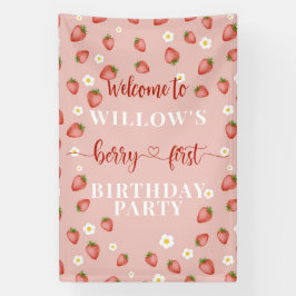 Lona Signo de bienvenida de Berry First Birday