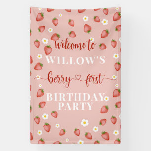 Lona Signo de bienvenida de Berry First Birday
