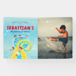 Lona Signo de bienvenida de cumpleaños de Splash Water 