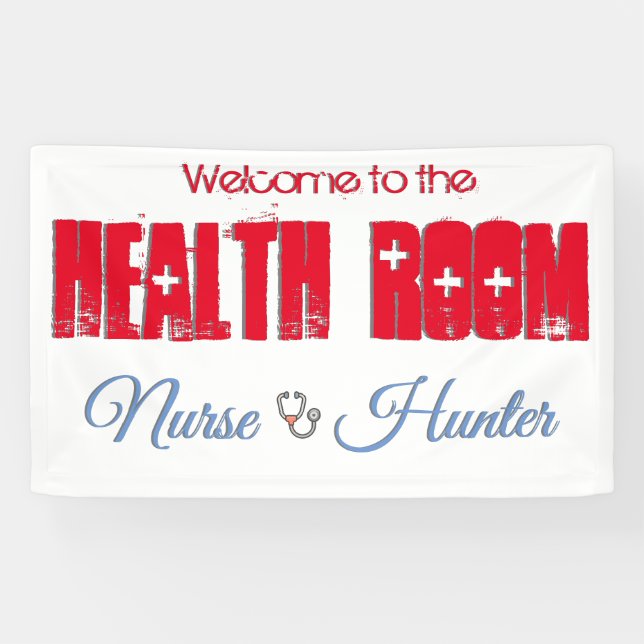 Lona Signo de bienvenida de la sala de salud Personaliz (Horizontal)