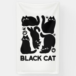 Lona Silhouettes de gato negro - Diseño felino lindo