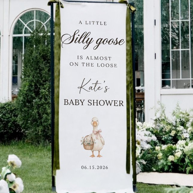 Lona Silly Goose Baby Shower Banner, Personalized Goose (Subido por el creador)