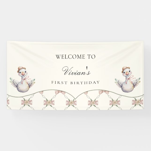 Lona Silly Goose Preppy Bow Baby Shower (Horizontal)