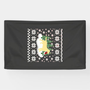 Lona Silueta de Labrador Amarillo de Navidad con Gorro