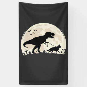 Lona Silueta de luna de dinosaurio de Halloween de past