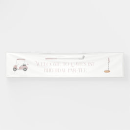 Lona Símbolo de bienvenida de golf rosa