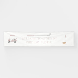 Lona Símbolo de bienvenida de golf rosa