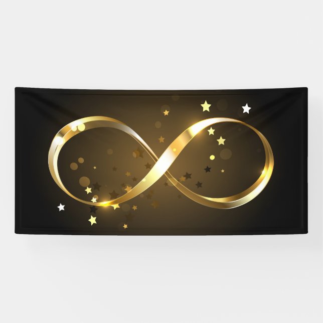 Lona Símbolo de infinito dorado (Horizontal)