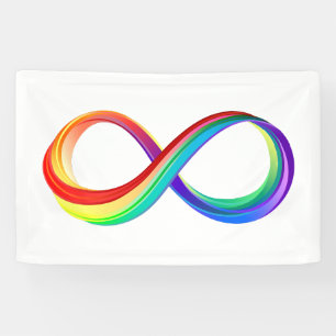 Lona Símbolo infinito arcoiris en capas
