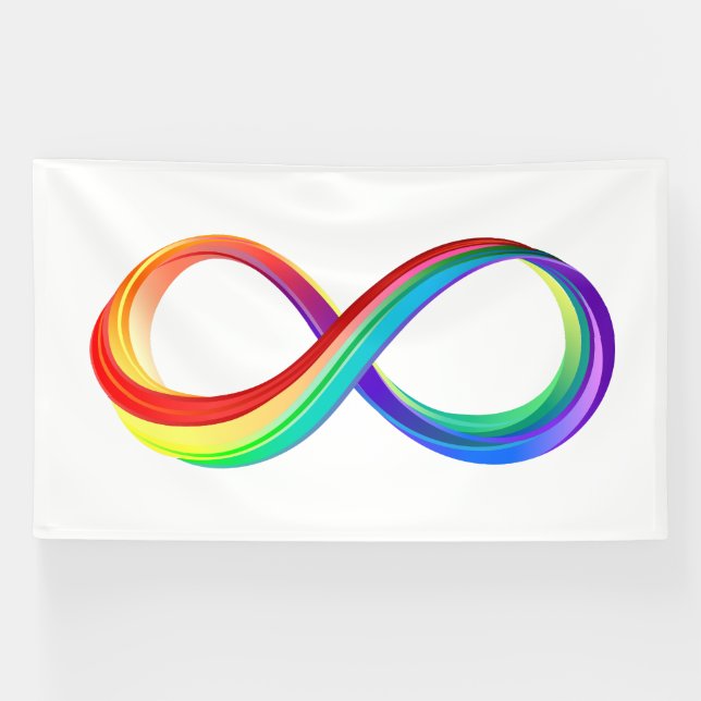 Lona Símbolo infinito arcoiris en capas (Horizontal)