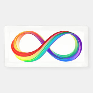 Lona Símbolo infinito arcoiris en capas