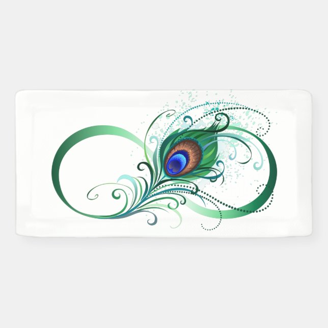 Lona Símbolo infinito con pluma de pavo real (Horizontal)