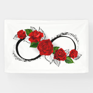 Lona Símbolo infinito con rosas rojas