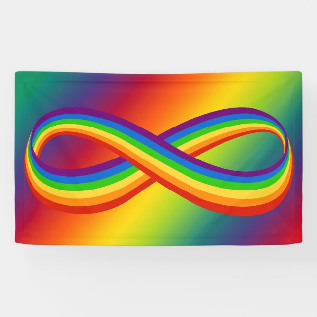 Lona Símbolo infinito de amor arco iris Guay orgullo in (Horizontal)