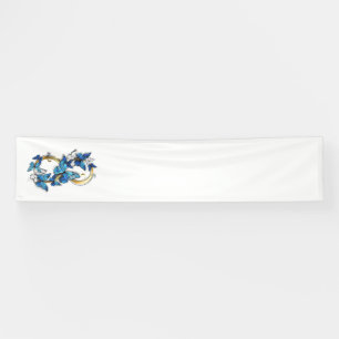 Lona Símbolo infinito de mariposas Morpho azules