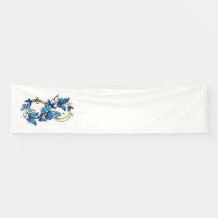 Lona Símbolo infinito de mariposas Morpho azules