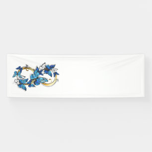 Lona Símbolo infinito de mariposas Morpho azules