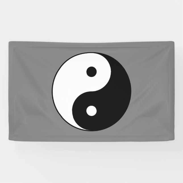 Lona Símbolo Yin y Yang (taoísta chino Taijitu) (Horizontal)