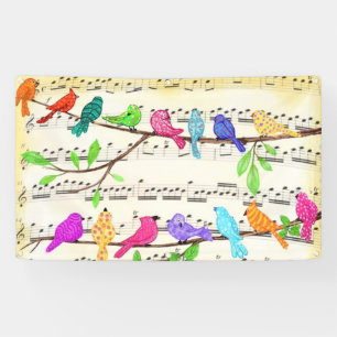 Lona Simpatía Pajaros Coloridos Sinfonía Musical - Canc