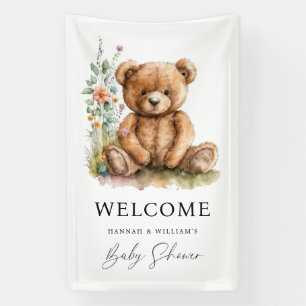 Lona Simple acuarela Pequeño Teddy Bear Baby Shower We