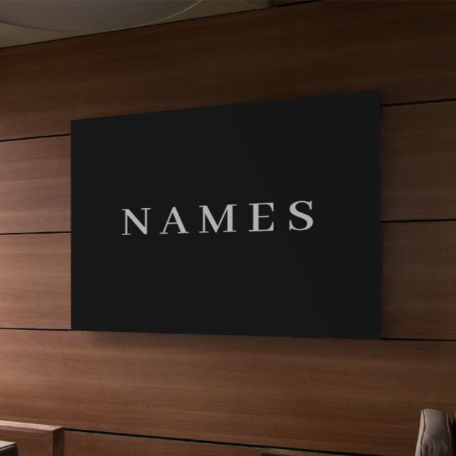 Lona Simple Black Custom Add Your Name Elegant (Subido por el creador)