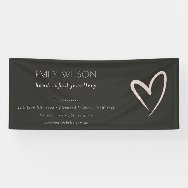 Lona Simple Black Rubor Heart Business Corporation (Horizontal)