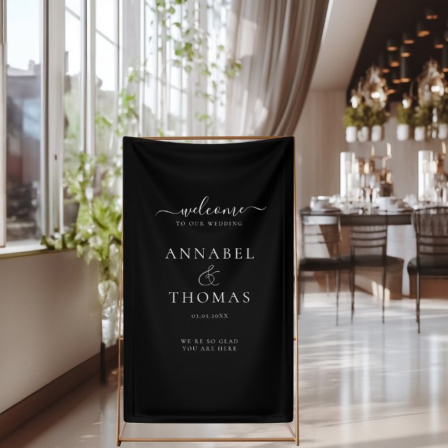 Lona Simple caligrafía moderna Boda de "bienvenida" (Subido por el creador)