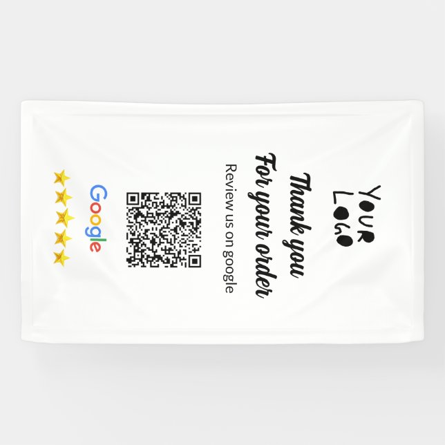 Lona Simple código qr minimal agregar logo escanear cód (Horizontal)