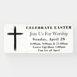 Lona Simple Cruz Moderna Servicio de Domingo de Pascua 