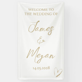 Lona Simple Elegant Gold Heart Welcome Sign