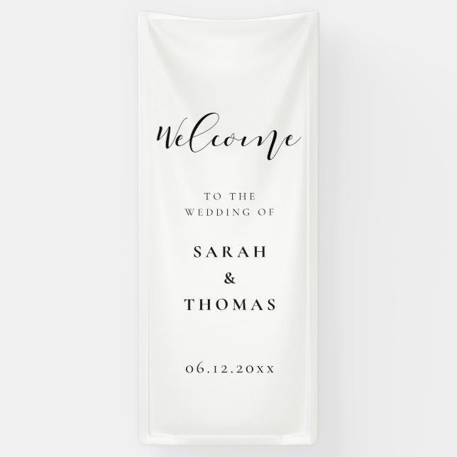 Lona Simple elegant Welcome to our wedding (Vertical)