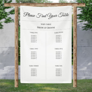 Lona Simple Fabric Seating Chart - Custom Wedding Decor