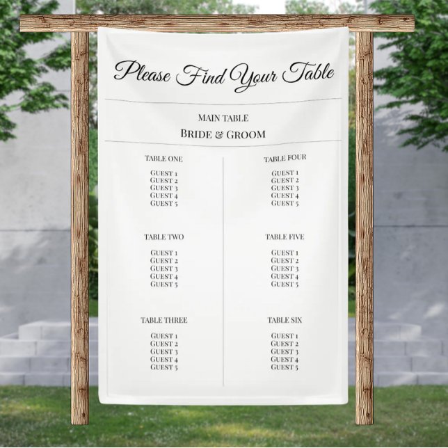 Lona Simple Fabric Seating Chart - Custom Wedding Decor (Fabric Seating Chart - Custom Wedding Banners)