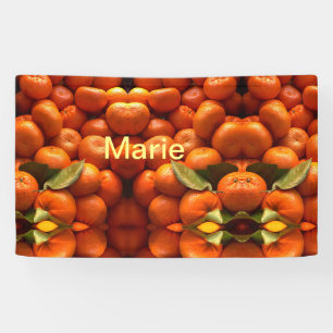 Lona Simple fruta naranja añadir nombre mínimo personal