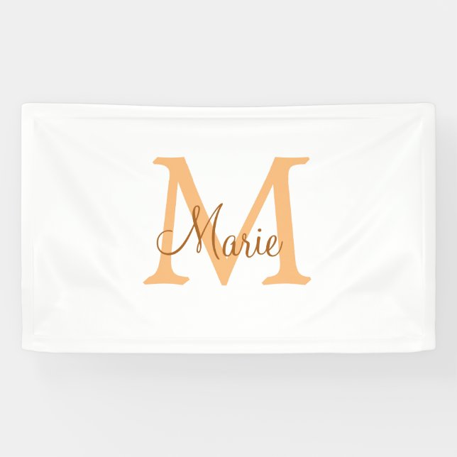 Lona simple minimal add name monogram orange brown  thr (Horizontal)