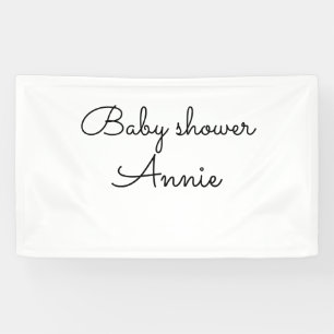 Lona simple minimal agrega tu nombre texto baby shower