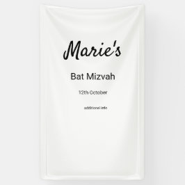 Lona simple mínimo blanco clásico edi bat mitzvah