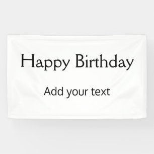 Lona simple mínimo feliz cumpleaños añadir el nombre de