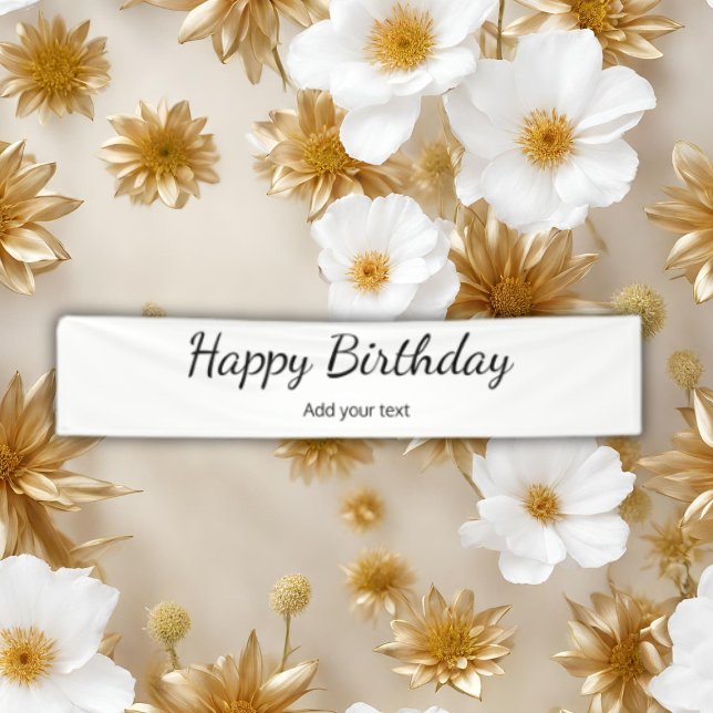Lona simple mínimo feliz cumpleaños añadir el nombre de (Subido por el creador)