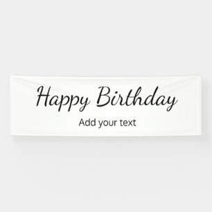 Lona simple mínimo feliz cumpleaños añadir el nombre de
