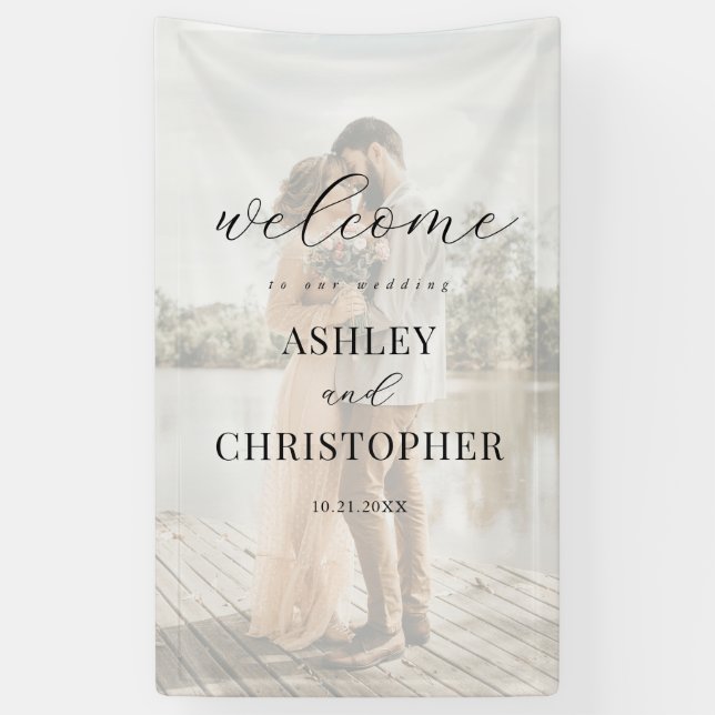 Lona Simple Modern Elegant Photo Wedding Welcome (Vertical)